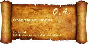 Obermayer Antal névjegykártya